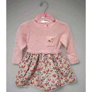 PRIMARK Knit Floral Spring Dress Size 6-9 Months‎ EUC